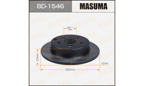 Диск тормозной Masuma, задний, правый/левый, для Toyota Prius, 1 шт, арт. BD-1546