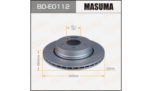 Диск тормозной Masuma, задний, правый/левый, для BMW X3, 1 шт, арт. BD-E0112