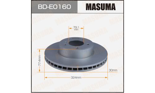 Диск тормозной Masuma, передний, правый/левый, для BMW 5-Series (E60 / E61), 1 шт, арт. BD-E0160