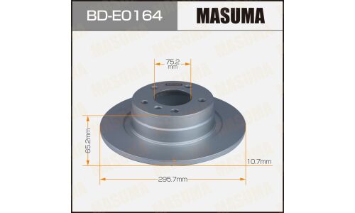 Диск тормозной Masuma, задний, правый/левый, для BMW 1-Series (E81) / 3-Series (E90), 1 шт, арт. BD-E0164