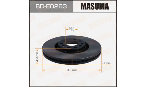 Диск тормозной Masuma, передний, правый/левый, для Audi A4 / A6, 1 шт, арт. BD-E0263