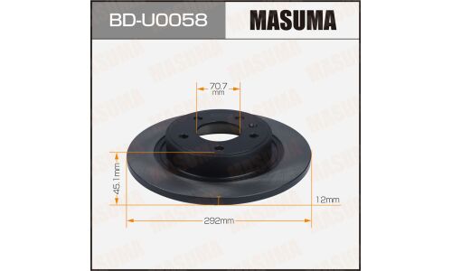 Диск тормозной Masuma, задний, правый/левый, для Opel Astra, 1 шт, арт. BD-U0058