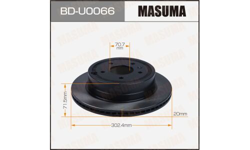 Диск тормозной Masuma, задний, правый/левый, для Chevrolet Captiva, Opel Antara, 1 шт, арт. BD-U0066