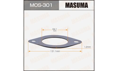 Прокладка выхлопной трубы Masuma, 64.1x131.1x1.2мм, арт. MOS-301