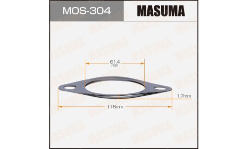 Прокладка выхлопной трубы Masuma, 61.4x116x1.7мм, арт. MOS-304