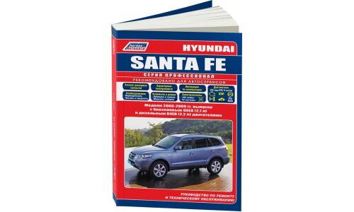 Руководство по эксплуатации, техническому обслуживанию и ремонту Hyundai Santa Fe с бензиновым и дизельным двигателями (2006-2009 гг.)