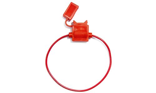 Держатель флажкового предохранителя  Стандарт ABRO, влагостойкий, красный,  уп.1шт.