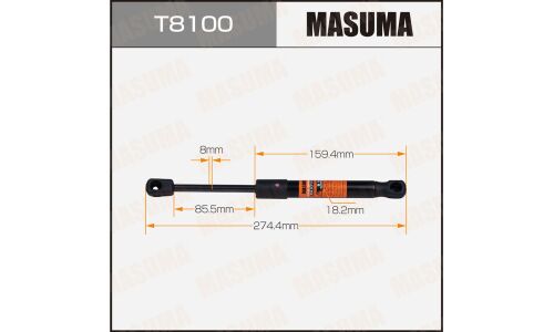 Упор газовый багажника MASUMA, L=274.4mm (1/40)