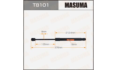 Упор газовый багажника MASUMA, L=376mm (1/40)