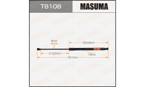 Упор газовый багажника MASUMA, L=551mm  (1/40)