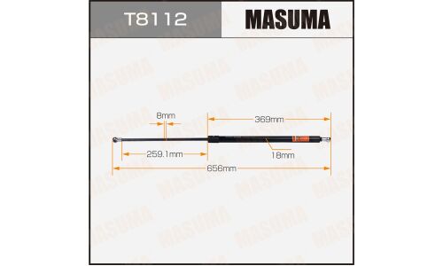 Упор газовый багажника MASUMA, L=656mm (1/40)