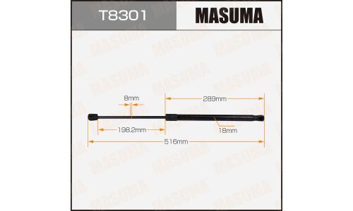 Упор газовый багажника MASUMA, L=516mm  (1/40)