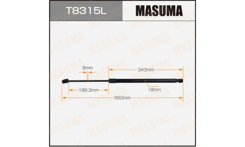 Упор газовый багажника MASUMA, L=560mm LH (1/40)