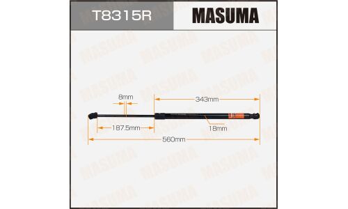Упор газовый багажника MASUMA, L=560mm RH (1/40)