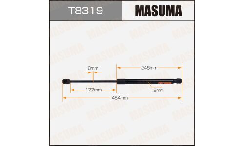 Упор газовый багажника MASUMA, L=454mm (1/40)