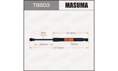 Упор газовый багажника MASUMA, L=317.4mm (1/40)