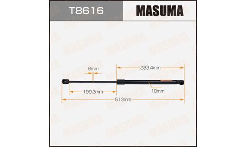 Упор газовый багажника MASUMA, L=513mm (1/40)