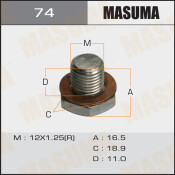 Болт (пробка) маслосливной АКПП Masuma, для Nissan, M12x1.25, с уплотнительным кольцом