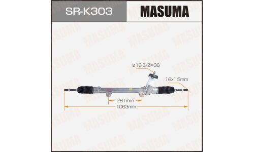 Рейка рулевая Masuma, для KIA Sorento, Hyundai Santa Fe (левый руль), арт. SR-K303