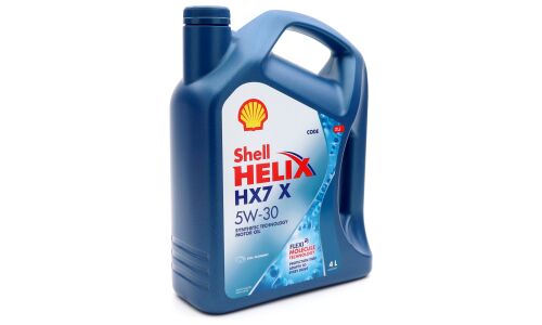 Масло моторное Shell Helix HX7 X 5w30, полусинтетическое, API SN+, ACEA A3/B4, универсальное, 4л, арт. 600058363