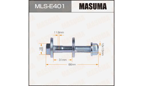 Комплект болта регулировочного (эксцентрика) Masuma MLS-E401, для BMW (OEM 33326768611, 33326760668, 33306770968) (+гайка, шайба)
