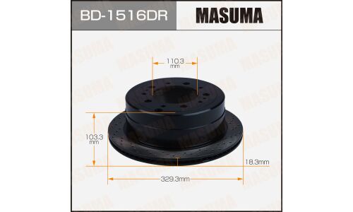 Диск тормозной Masuma перфорированный, задний, правый, для Toyota Land Cruiser, 1 шт, арт. BD-1516DR