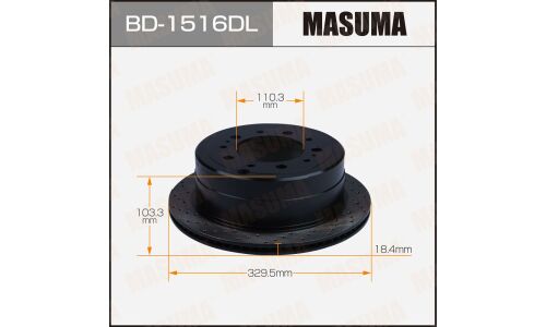Диск тормозной Masuma перфорированный, задний, левый, для Toyota Land Cruiser, 1 шт, арт. BD-1516DL