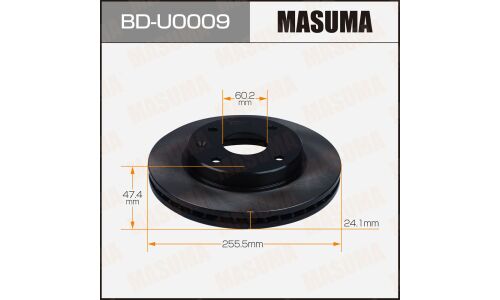 Диск тормозной Masuma, передний, правый/левый, для Chevrolet Lacetti / Optra, 1 шт, арт. BD-U0009