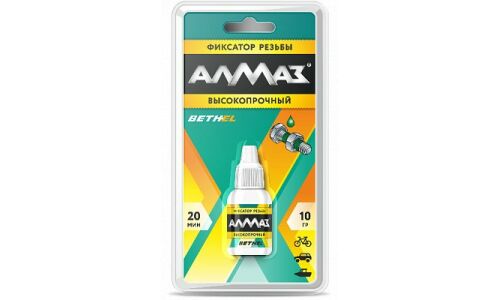 Фиксатор резьбы Алмаз, высокопрочный, анаэробный, зелёный, флакон 10г, арт. AG-546