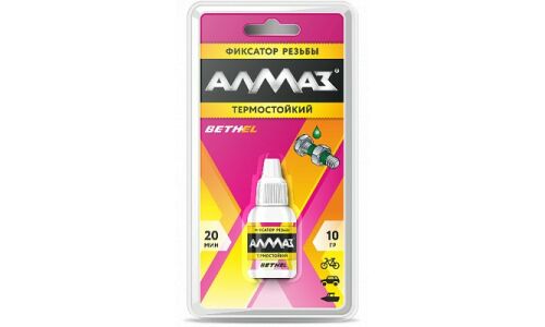 Фиксатор резьбы Алмаз, термостойкий, анаэробный, зелёный, флакон 10г, арт. AG-549