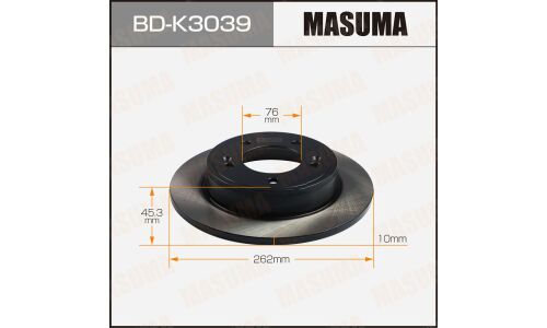 Диск тормозной Masuma, задний, правый/левый, для KIA Soul, 1 шт, арт. BD-K3039