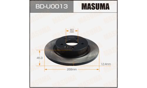Диск тормозной Masuma, задний, правый/левый, для Opel Mokka, 1 шт, арт. BD-U0013