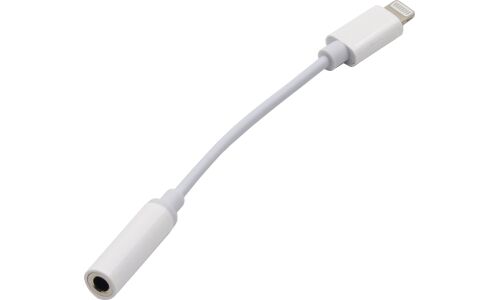 Кабель-переходник для мобильных устройств Adpter Safe Cable, с Lightning (M) на mini-jack (F), 11см, белый, арт. C06-01A