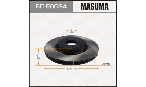 Диск тормозной Masuma, передний, правый/левый, для Audi A4 / S5, 1 шт, арт. BD-E0024