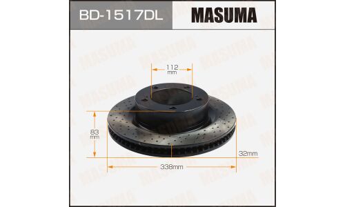 Диск тормозной Masuma перфорированный, передний, левый, для Toyota Land Cruiser, 1 шт, арт. BD-1517DL