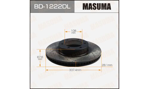 Диск тормозной Masuma перфорированный, передний, левый, для Toyota Land Cruiser Prado, 1 шт, арт. BD-1222DL