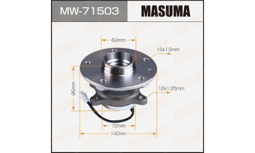 Ступица колеса Masuma, с ABS, задняя, для Suzuki SX4, арт. MW-71503