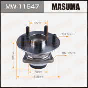 Ступица колеса Masuma, с ABS, задняя, для Toyota Allion / Wish, арт. MW-11547