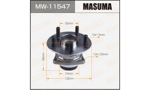 Ступица колеса Masuma, с ABS, задняя, для Toyota Allion / Wish, арт. MW-11547
