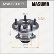 Ступица колеса Masuma, с ABS, задняя, для Chery Tiggo, арт. MW-C0002