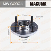 Ступица колеса Masuma, с ABS, задняя, для Chery Bonus, арт. MW-C0004