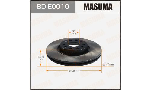 Диск тормозной Masuma, передний, правый/левый, для Volkswagen Passat, 1 шт, арт. BD-E0010