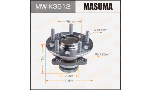 Ступица колеса Masuma, с ABS, задняя, для Hyundai Sonata, арт. MW-K3512