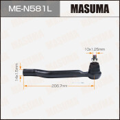 Наконечник рулевой тяги Masuma, для Nissan Qashqai / X-Trail, Renault Koleos, арт. ME-N581L