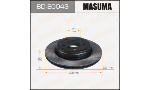 Диск тормозной Masuma, задний, правый/левый, для BMW 5-Series (E60 / E61), 1 шт, арт. BD-E0043