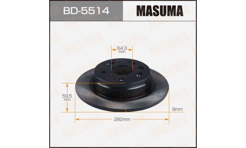Диск тормозной Masuma, задний, правый/левый, для Honda Stream / CR-V, 1 шт, арт. BD-5514