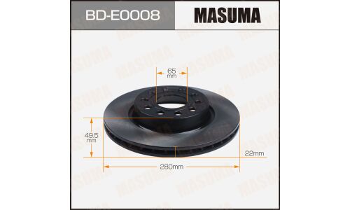Диск тормозной Masuma, передний, правый/левый, для Skoda Octavia, 1 шт, арт. BD-E0008