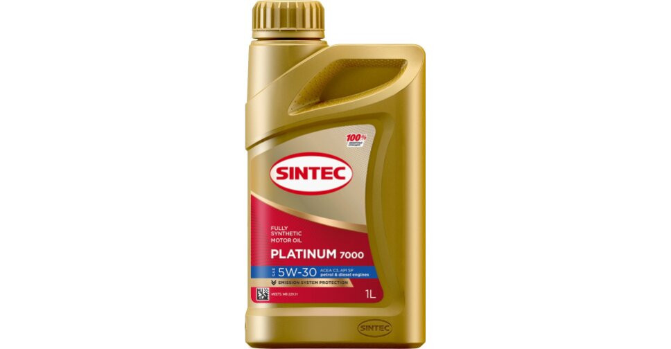 Масло моторное Sintec Platinum 7000 5w30, синтетическое, API SP, ACEA ...