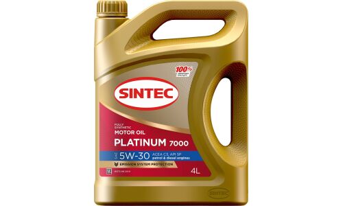 Масло моторное Sintec Platinum 7000 5w30, синтетическое, API SP, ACEA C2/C3, универсальное, 4л, арт. 801993/600149
