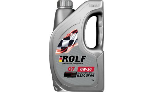 Масло моторное Rolf GT 0w20, синтетическое, API SP, ILSAC GF-6A, для бензинового двигателя, 4л, арт. 322754